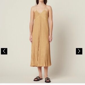 Gold halter neck Sandro midi dress